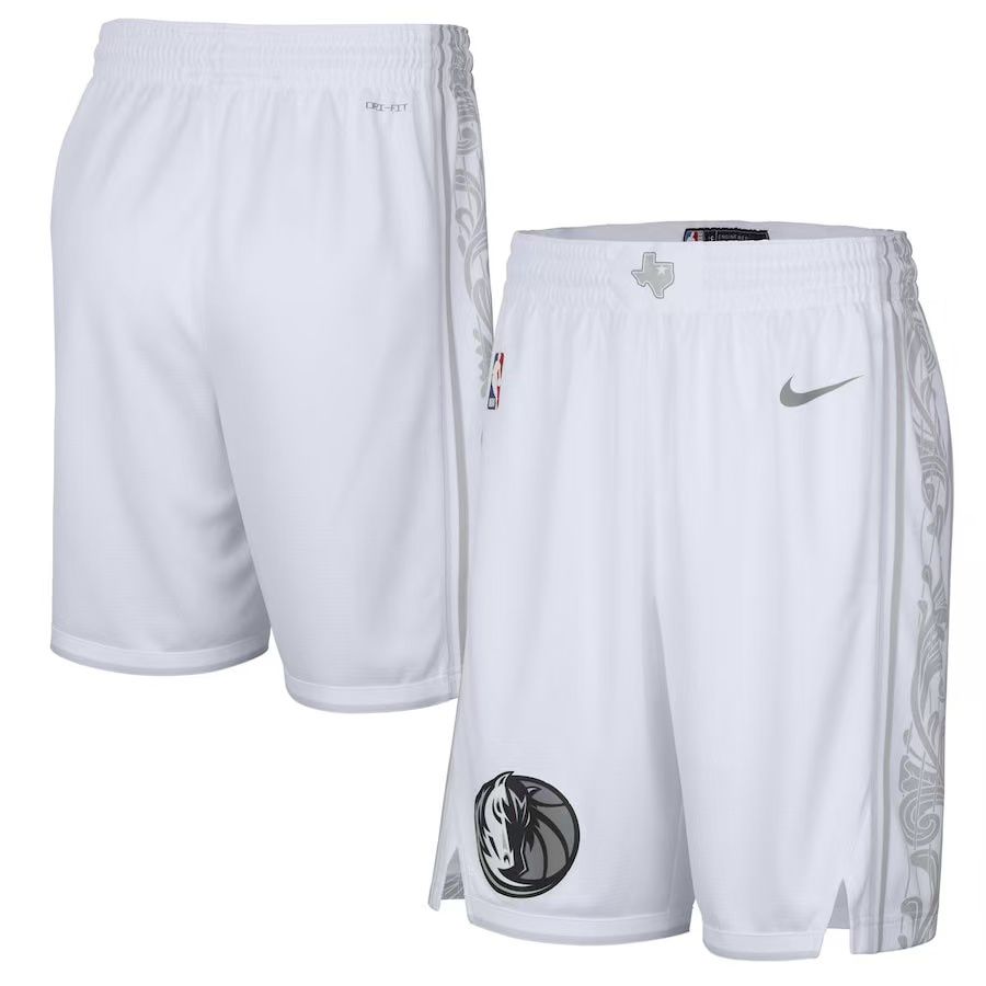 2025 Men NBA Dallas Mavericks Shorts White->dallas mavericks->NBA Jersey
